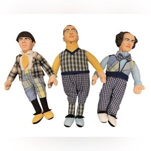 VINTAGE (3) THREE STOOGES PLUSH DOLLS A Must Have for the Stooges Enthusiast